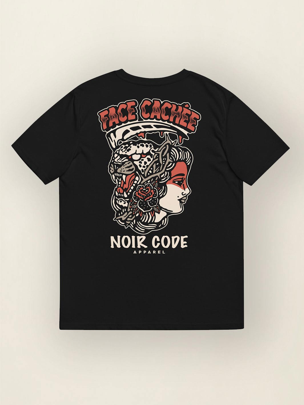T-shirt Face Cachée - Noir Code Apparel