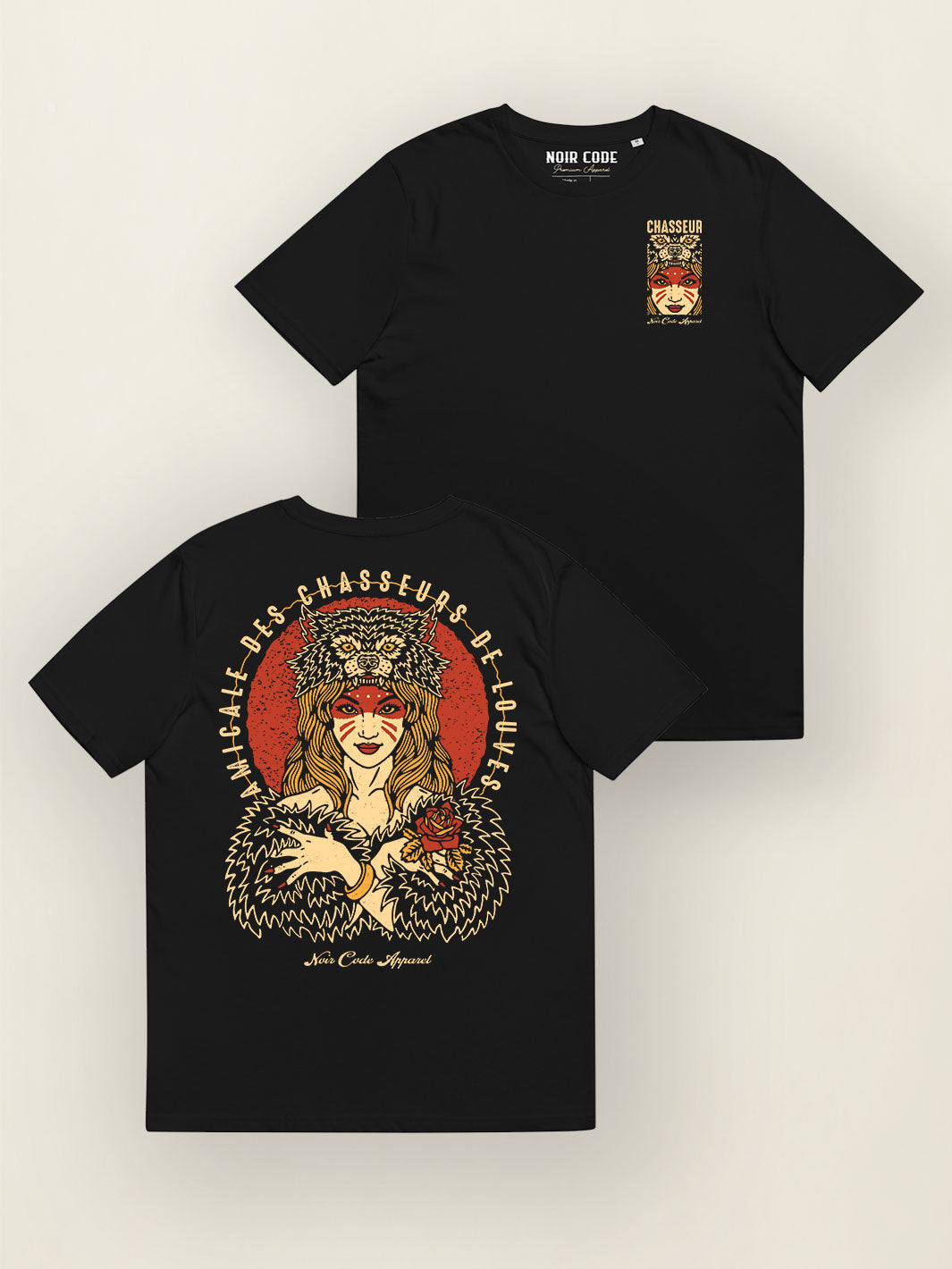 T-shirt Amicale des chasseurs de louves - Noir Code Apparel