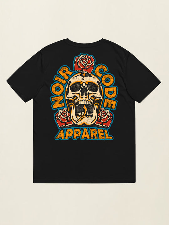 T-shirt Skull & Roses - Noir Code Apparel