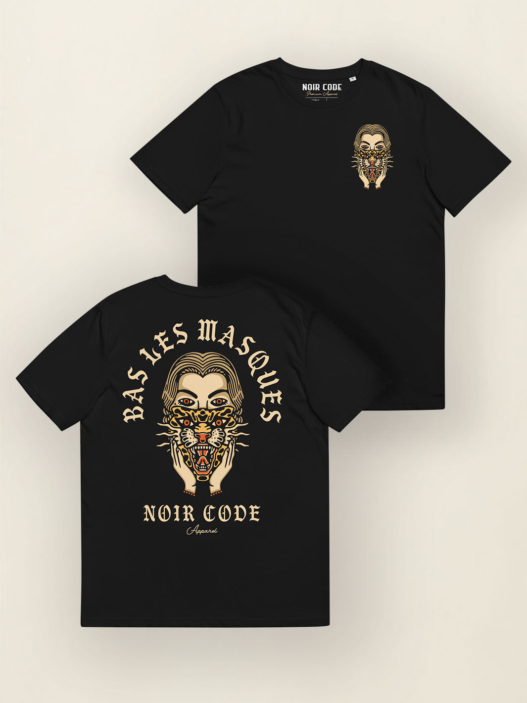 T-shirt Bas Les Masques - Noir Code Apparel