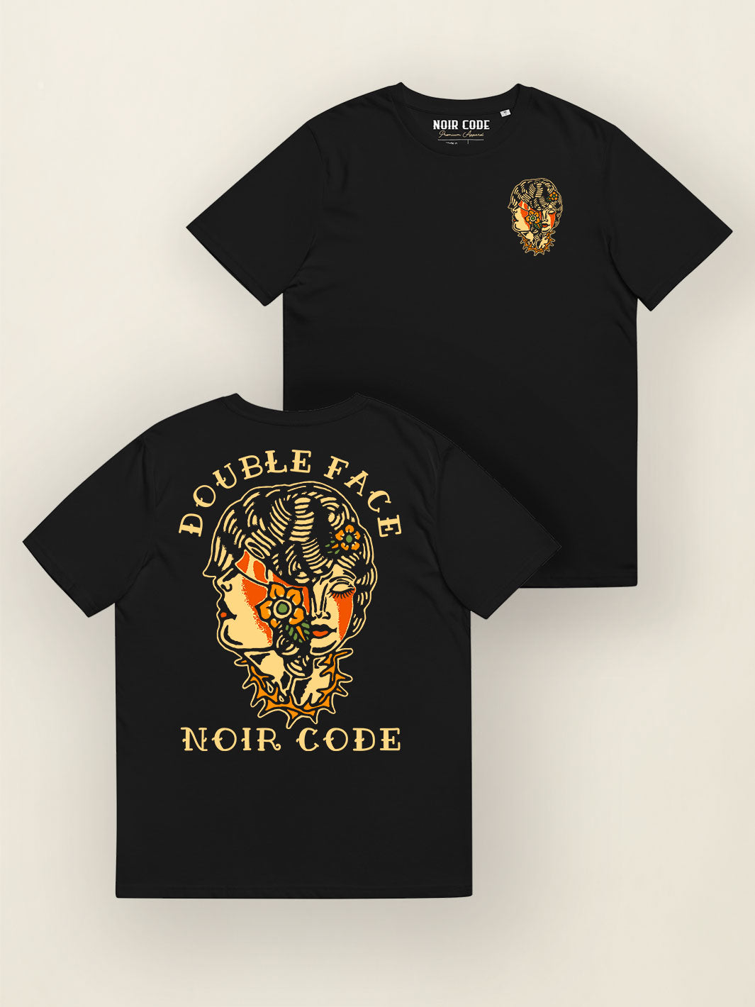 T-shirt Double Face - Noir Code Apparel