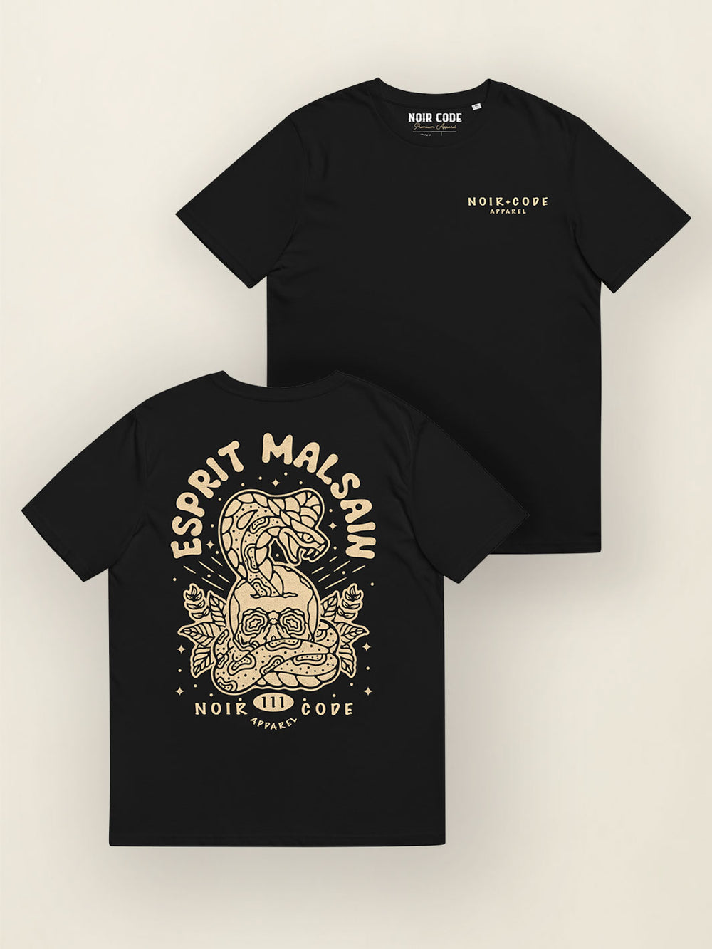 T-shirt Esprit Malsain - Monochrome - Noir Code Apparel