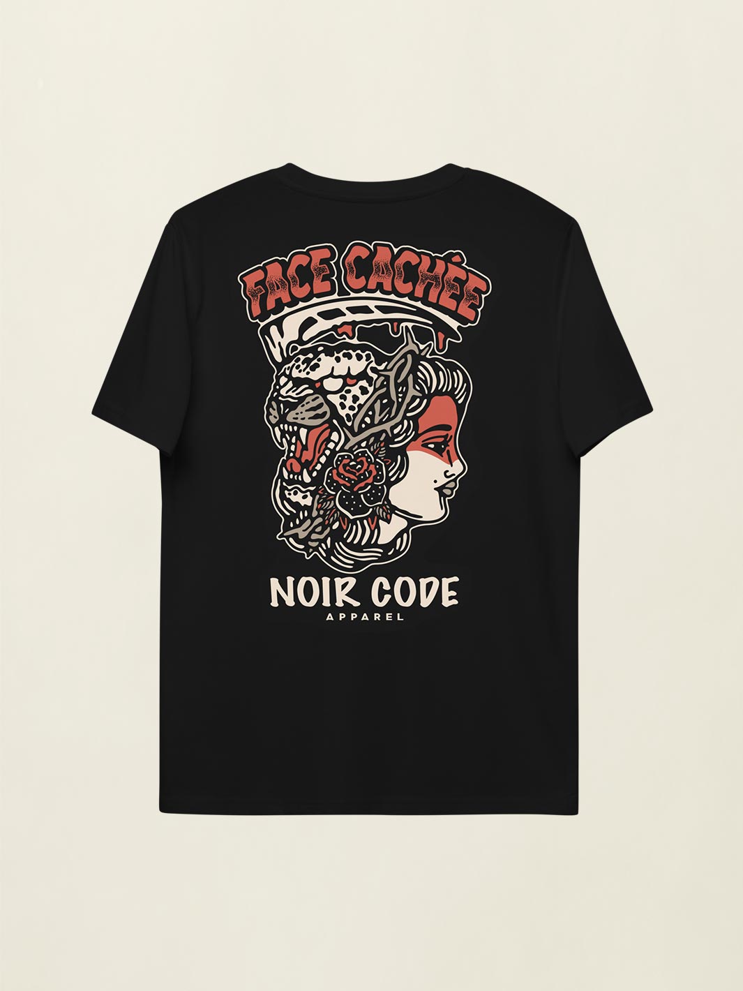 T-shirt Face Cachée - Noir Code Apparel