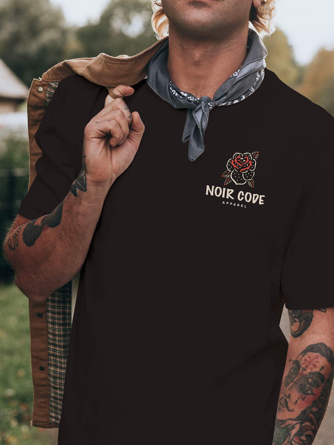T-shirt Face Cachée - Noir Code Apparel